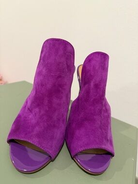 Steve Madden Vibrant Purple Suede Open-Toe Mule Heels